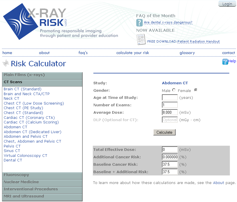 risk calculator